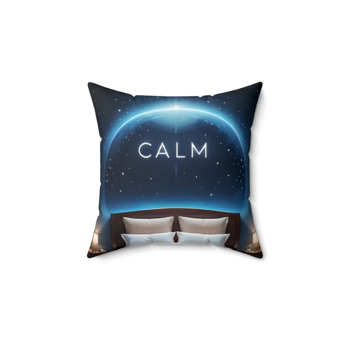 Starry Night Serenity: Calm Moonlight Bed Pillow with Celestial Design