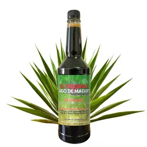 Maguey Juice - Jugo De Maguey Reforzado con Guanabana, Moronel, Cancerina, Aloe - Michoacano Tarasco de 1 litro (33.3Fl Oz) Asado (Reinforced)