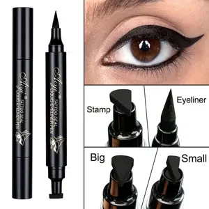 1 Seal Stamp Eyeliner, Black Winged Eyeliner Liquid Eyeliner, Easy Cat Eye Makeup with Stencil Tool, Drugstore Eyeliner Smudge-Proof & Waterproof, Vampire Wing Design, Long-Lasting, Sweat-Resistant & Non-Smudging