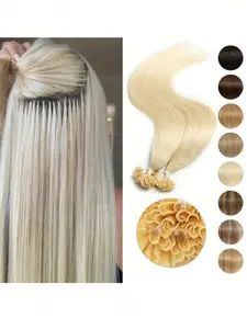 50pcs U Tip Hair Extensions Human Hair Real Hair Nail Extensions Natural Color Straight 12-22 Inches Invisible Natural Hair Extensions Easy Installation Elegant for Women Daily Party Holiday Travel Hair Pieces Lightweight Individual Extensions