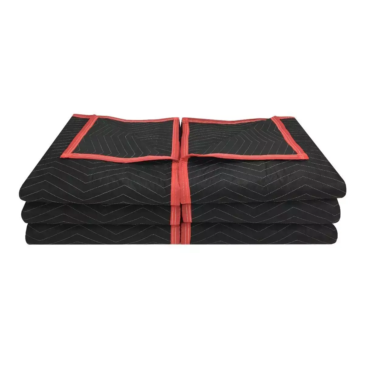 UBMOVE 6 Pack of Deluxe Moving Blankets - 5.42lbs/each, 72" x 80", Black/Red, Durable Furniture Pad for Moving, Professional Use