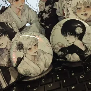 Anime The Summer Hikaru Died Yoshiki Tsujinaka Hikaru Figure  Tinplate Brooch Backpack Clothes Collar Pin Badge Accessories Prop