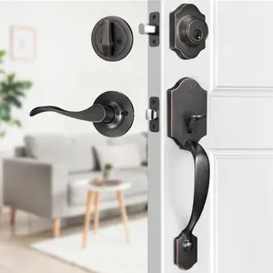 Brightify Classic Oil Rubbed Bronze/Classic Antique Brass Front Door Lock Set