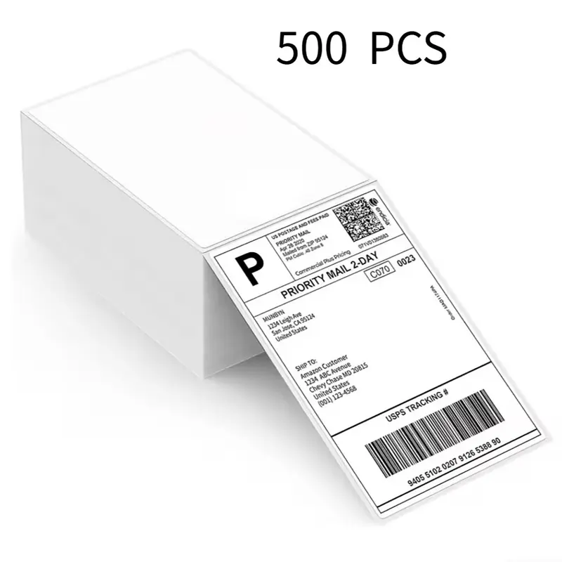 4x6 Inch Self-Adhesive Thermal Labels, 200/500 Sheets, 100x150mm, Compatible with D100/d200 Printers, Labels for Printers, Office Supplies