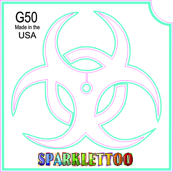 212 MAIN Ruby Red Glitter Tattoo (G50-2) - Men's Costume Accessory, 2x2 in 2-Ply Tribal Shape Glitter Stencil, Skin-Safe, American Made, Pack of 100