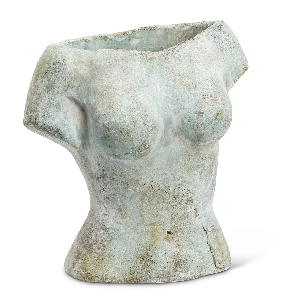 Abbott Collections AB-27-ATHENS-800 9 in. Female Torso Planter, Grey