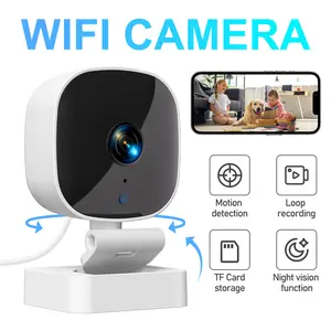 Small Home Security Camera with 8GB Storage Card, HD Mini Indoor Outdoor Surveillance, Pet Cam, Baby Monitor, Motion Detection, Two-Way Audio