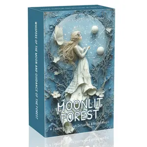 54 Cards Moonlight Forest Oracle Deck, 13x8 Cm, Discover Your True Thoughts, Wildlife Guardian Card Game, Revealing Spirituality, Tarot Card Game