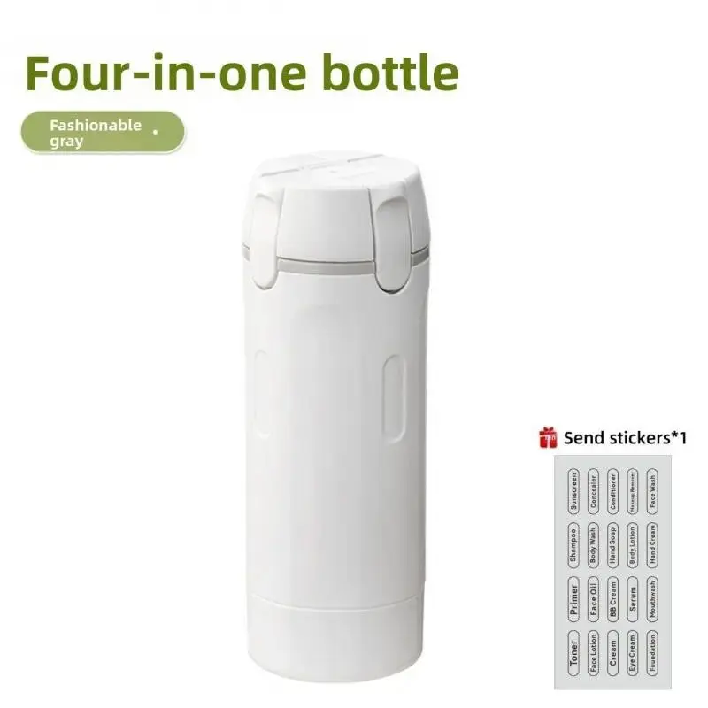 4-in-1 Portable Lightweight Cosmetic Shampoo Soap Dispenser Storage Bottle Container Plastic Travel Friendly Compact Design for Easy Carrying