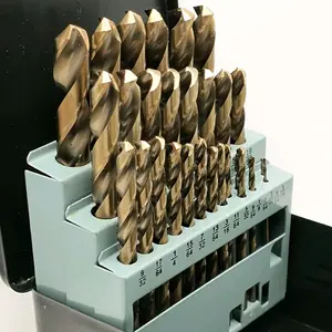 Vulcratus 29pcs Fully Nitrated 5% Cobalt Drill Bit Set M35 High Speed Steel 1/16" to 1/2" Precision Drilling Tools