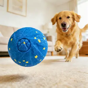 2026 Smart Interactive Bouncing Dog Ball Automatic Self-Moving Electric Toy with 3 Speed Modes USB Rechargeable Durable TPE Chew-Resistant Easy to Clean for Small Medium & Large Dogs