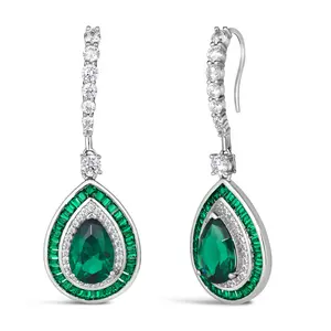 Medellin Gem Drop Earrings in Emerald