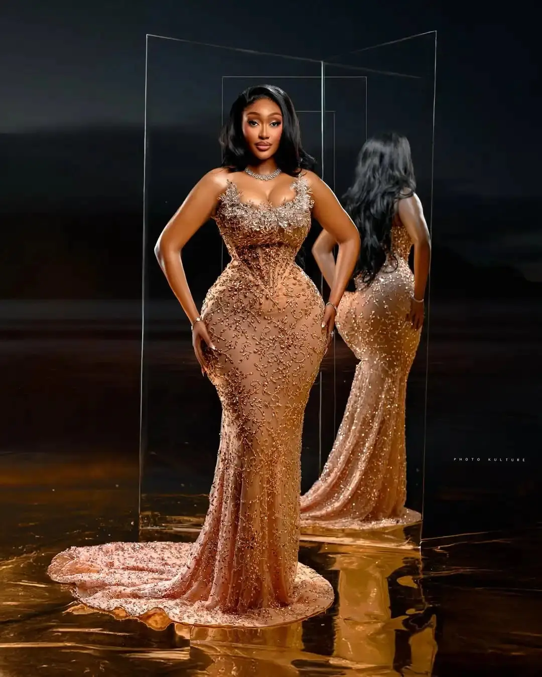 WOMEN Luxury Golden Beaded Birthday Dress Wedding Reception Gown Bridal Evening Dresses - TikTok Shop WOMEN Luxury Golden Beaded Birthday Dress Wedding Reception Gown Bridal Evening Dresses - TikTok Shop