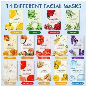 14 Pack Hydrating Sheet Face Masks – Moisturizing Facial Mask Set for Dry Skin, Bulk Skincare Masks for Women, Perfect Face Spa & Self-Care Gift Set, Perfect for Christmas Gift