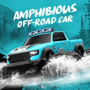 Monster RC Truck 1:10 Scale 4WD High Speed Off-Road Amphibious Vehicle with Drift Mode Full Proportional Control Rechargeable All Terrain Toy for Kids 8+