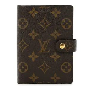 Pre-owned Louis Vuitton canvas Small Leather Goods Monogram Small Ring Agenda Cover JV00248 Desk Organizer Office Supply Kit