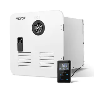 VEVOR RV Tankless Water Heater, Instant Shower with 15 x 15 inches White Door and Remote Controller, 42000BTU Optimized Comfort Performance  Propane Hot Water Heater, for RVers' Family Use, White