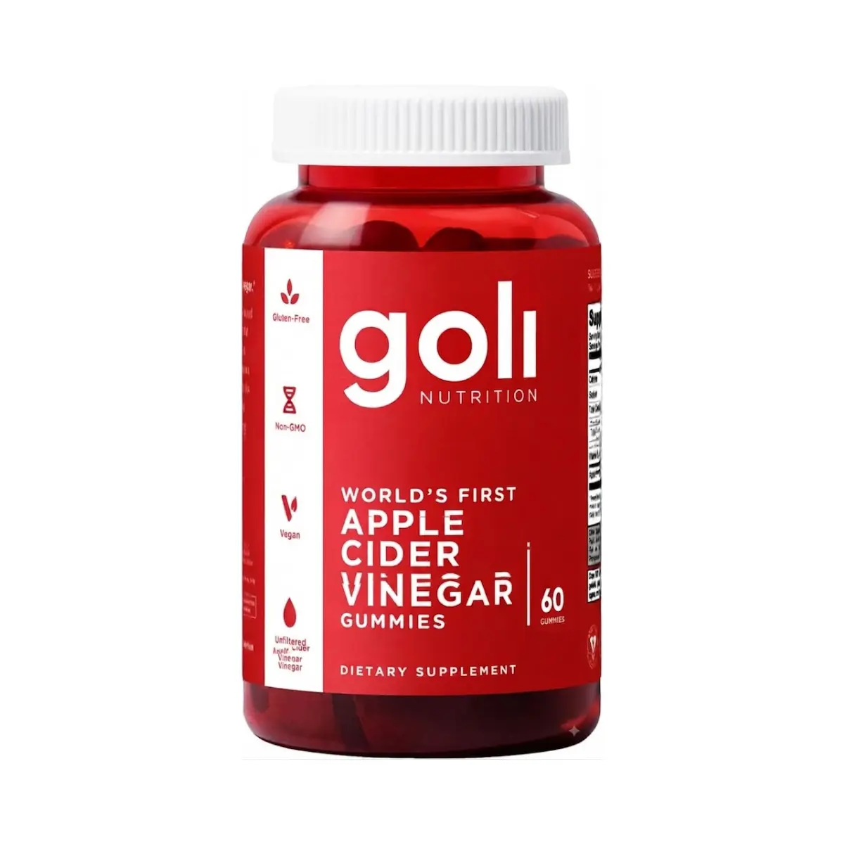 Goli Apple Cider Vinegar Gummies - Worlds First ACV Gummy with Vitamin B12, Beetroot & Pomegranate - Vegan, Non-GMO, Gluten-Free