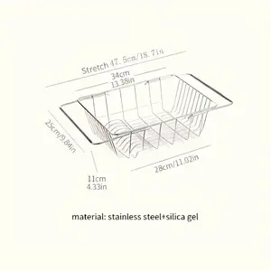Stainless Steel Filter Rack, Adjustable Extending Arm, Tool-Free Installation, Fits Restaurant & Home Use, Space Saving