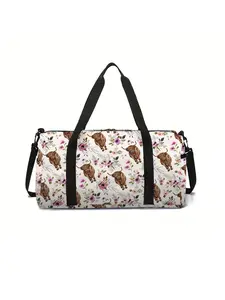 Cow print large capacity travel duffel bag, portable storage bag, Travel Duffle Bag