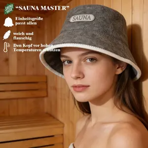 Felt Sauna Hat Protects Head and Ears From Heat, Enhances Hair Care Absorption, Prevents Split Ends, Cute Hanging Design