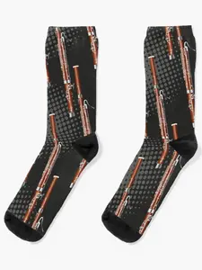 Bassoon on black / gray Socks