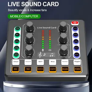 Compact Audio Mixer, Audio Interface with DJ Mixer Live Sound Card Effects and Voice Changer, Podcast Equipment Bundle Stereo DJ Studio Streaming, Prefect for Live Streaming/Podcasting/Gaming