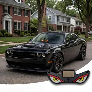 Solar Powered Evil Eye LED Car Windshield Light, Wireless Animated Demon Eyes Warning Strobe with Motion Sensor, Anti-Tailgating Night Driving Decor, Universal Fit for Cars Trucks SUVs enthusiast