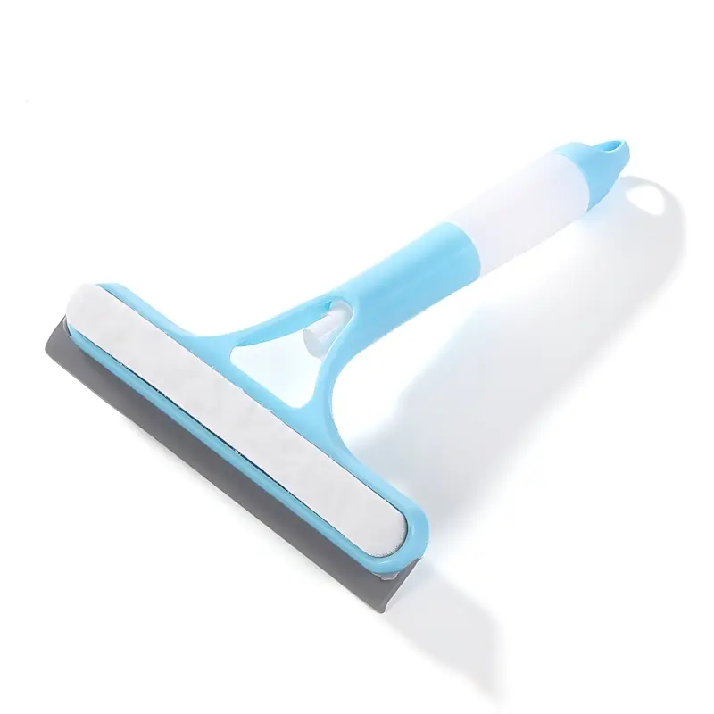 Blue Window Squeegee with Built-in Spray Bottle in Handle, All-in-one Glass Cleaning Tool,Built-in Spray Handle for Easy Window Cleaning