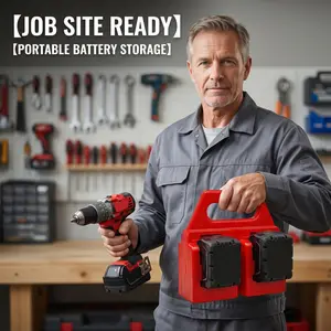 Milwaukee M18 Battery Handheld Storage Stand, Compatible with Milwaukee 18v Batteries, Durable Design, Ideal for Tool Organization, Tool Storage Organiser