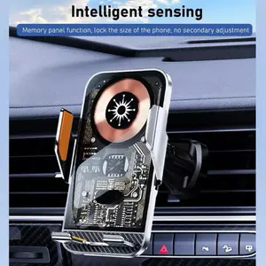 Car Phone Holder with Wireless Charger Mount Smartphone Magnetic Protection Stand Cellphone