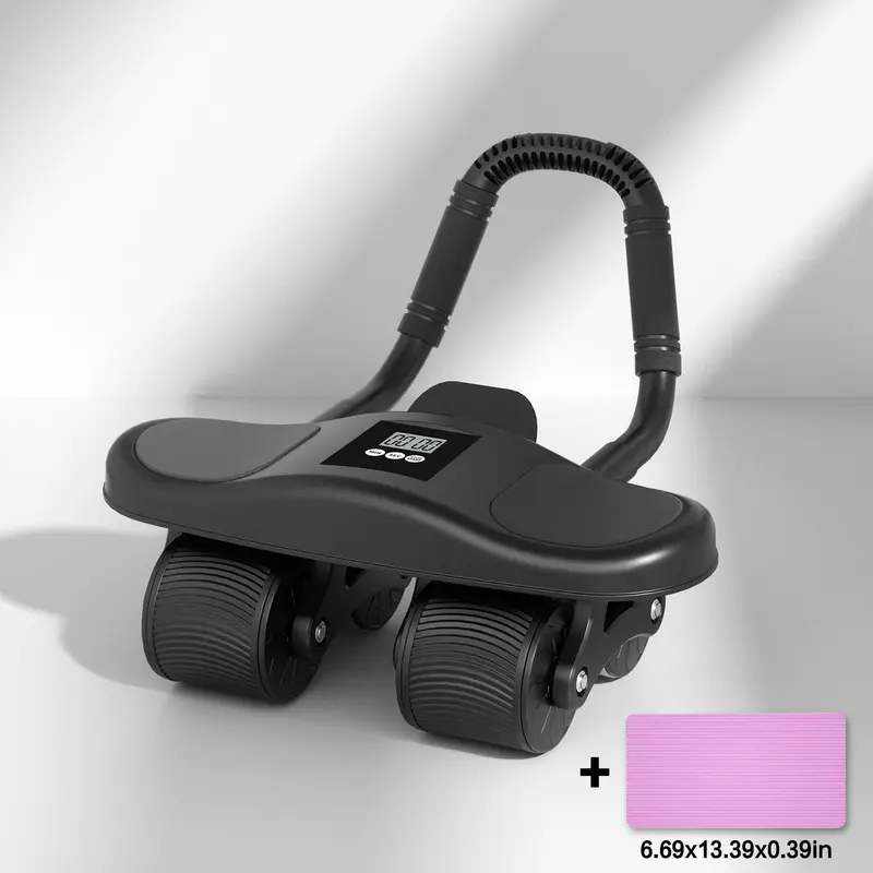 HXD-ERGO Automatic Rebound Ab Roller Wheel with Mat & Timer - Ab Workout Equipment for Home Fitness Core Training (Side-to-Side, Forward Motion)