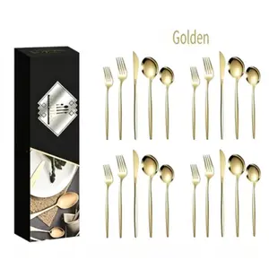 20-Piece Gold Stainless Steel Flatware Set for 4 People, Mirror Finish Silverware Cutlery Set, Dishwasher Safe, Perfect for Home Wedding Party Festival