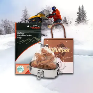 Muffpot and 7" Cooker Bag Combo for Snowmobiles and ATVs - Portable Cooking Solution for Easy Meal Prep