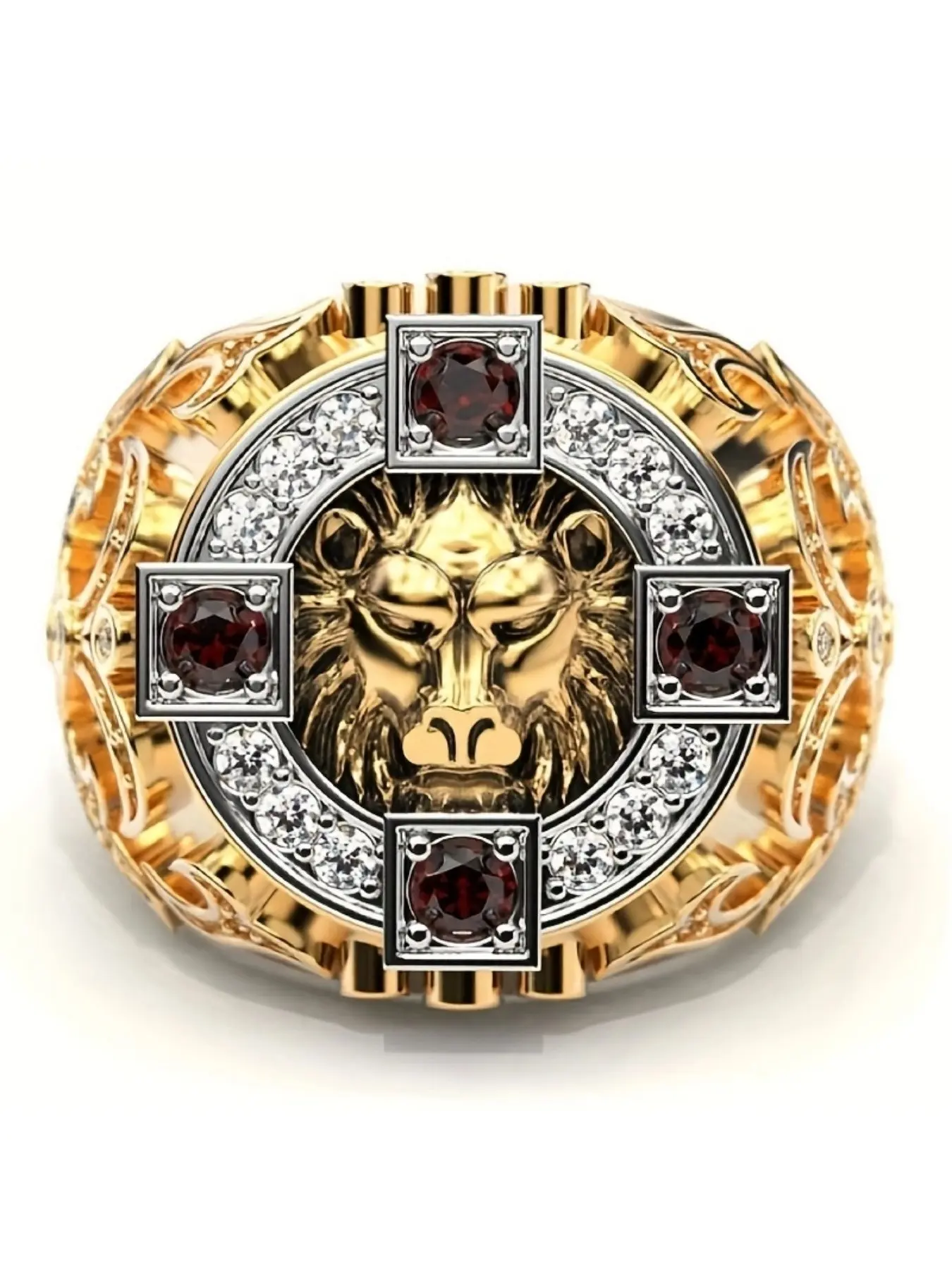 Vintage Men's Fashion Elegant Unique Bull Pattern Statement Multi Signet Ring, Wedding Engagement Party Jewelry Gift, 1pcs Retro Style Accessory