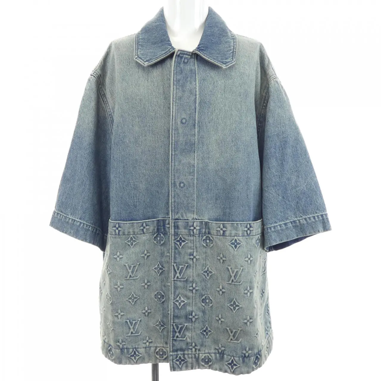 Pre-owned Louis Vuitton Denim Small Leather Goods Short Sleeve Workwear Jacket