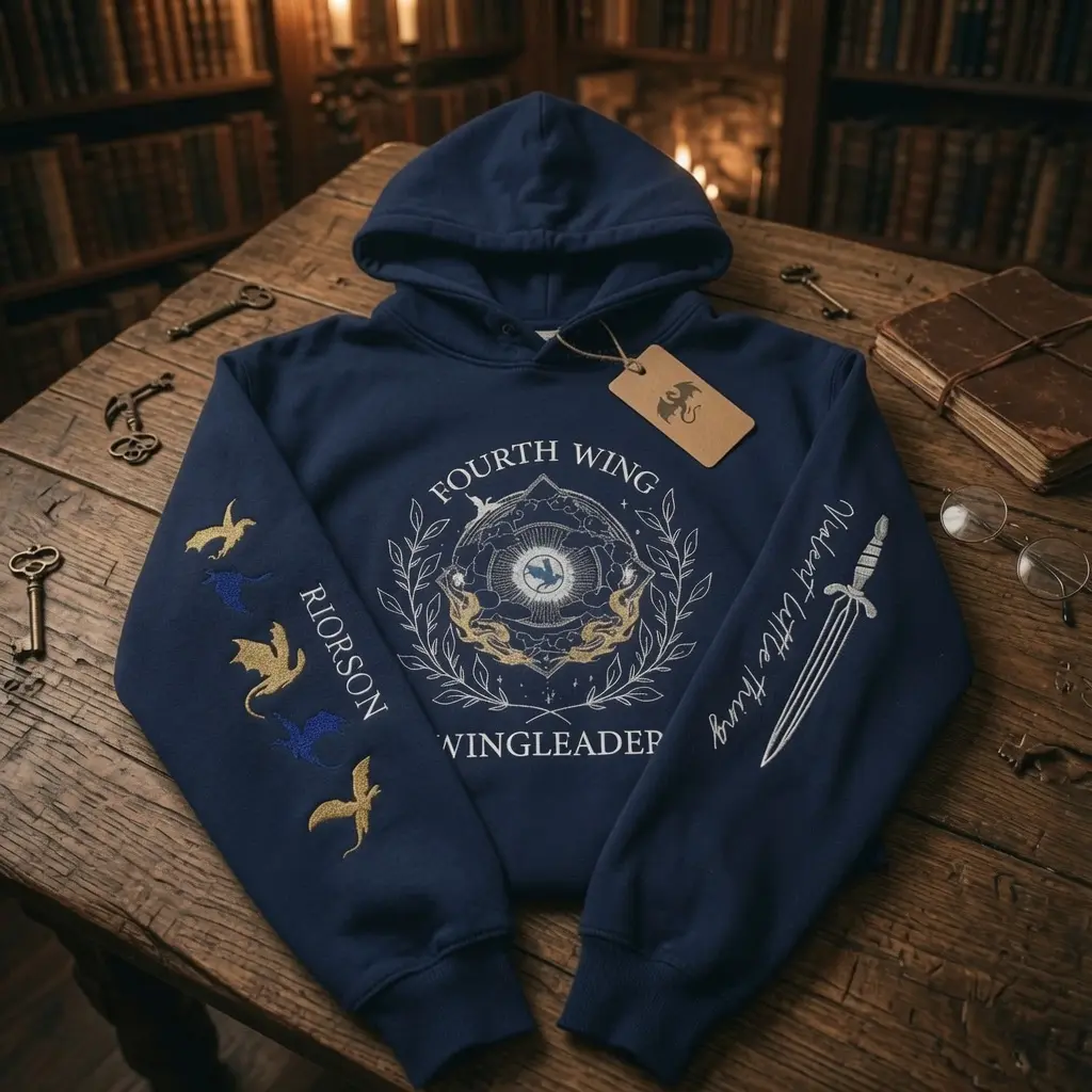Fourth Wing Sweatshirt, Custom Basgiath War College Embroidered Shirt, Dragon Rider Fantasy Reader Gift