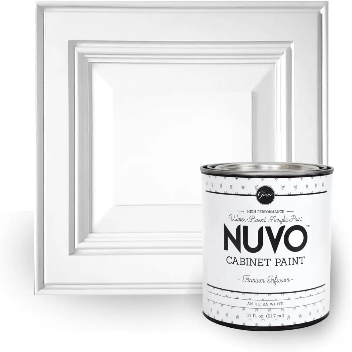 Cabinet Paint (Titanium Infusion)   Quart - Durable cabinet and furniture paint, Water-Based Acrylic Paint
