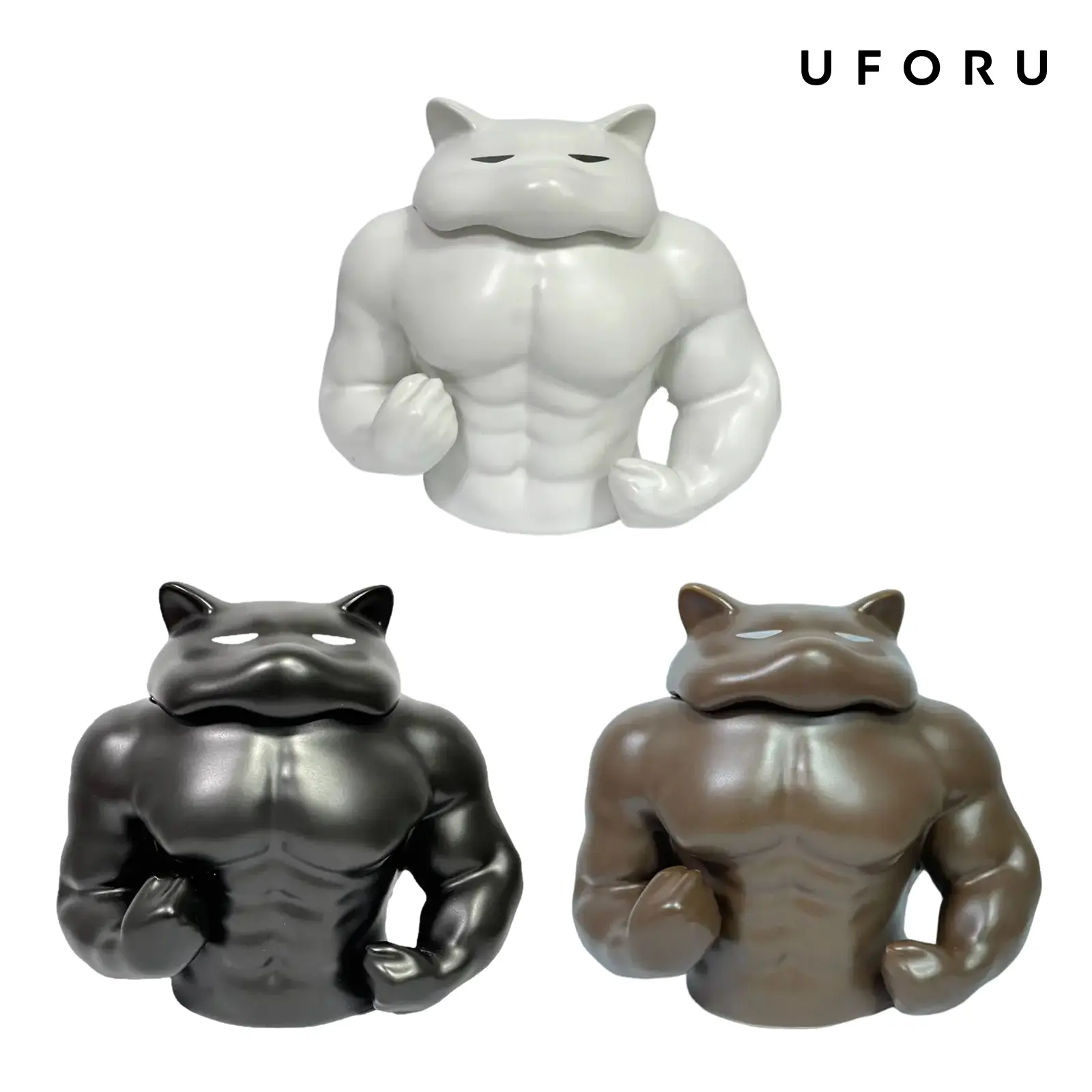UFORU Funny Design Muscle Ceramic Mug - Durable, Reusable, Washable Adult Drinkware, Gift Idea for Hot Tea & Iced Coffee, No Power Required Kitchen Container