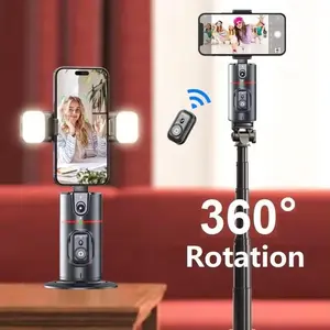 Smart Face Tracking Phone Stand, Tripod Selfie, Gesture Control No APP Needed, Auto Follow, Compatible with iPhone Android, Video Creator Shooting Accessory, Phone Accessories Compatible