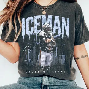 Caleb Williams Iceman T-Shirt, Game Day Football Graphic Tee