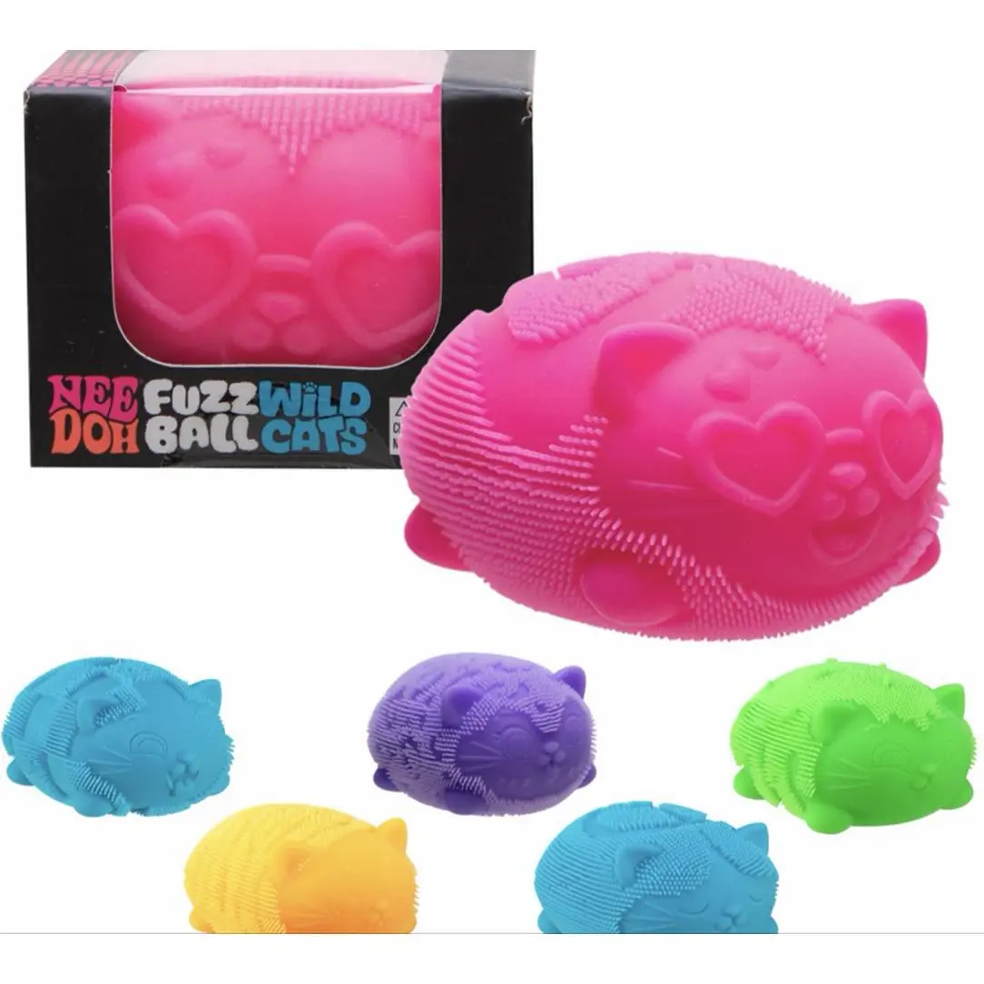 Random Color - NeeDoh Fuzz Wild Ball Cats Collectible