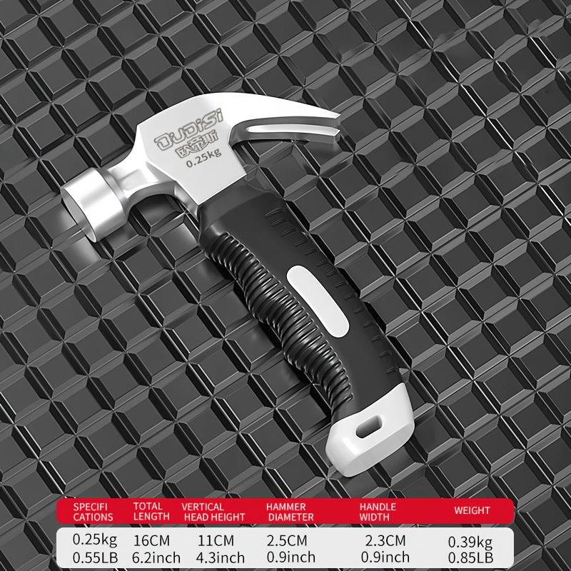 Mini Claw Hammer with Anti-Slip Rubber Handle and Heavy-Duty Metal Structure - Compact Ergonomic Grip, Precisely Balanced Head Suitable for Woodworking, Home Renovation