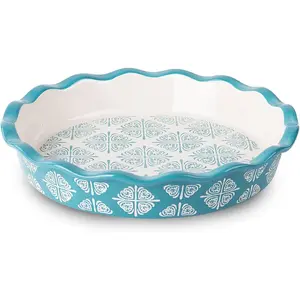 Pie Pan Ceramic Pie Dish Pie Plate Porcelain Deep Dish Pie Pan Non-Stick Pie Pans