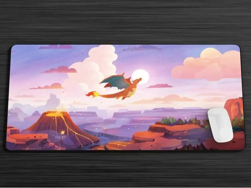 Charizard TCG Playmat Pokemon Card Mat, Trading Card Game Pad Gift, Lorcana MTG Mat Gaming Desk Mat, Poke Mouse Pad Card Mat, Desk Mat For Gamer, Gift For Him, Her, Couple, Matching