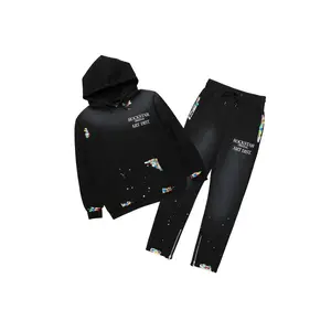 Rockstar Art Dist. Black Hoodie Slim Fit Track Set