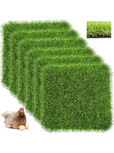 6pcs Washable Chicken Nesting Box Pads – 12x12 Artificial Grass Liners for Hens, Reusable Nesting Box Bedding for Coop, Indoor/Outdoor Use Laying Area Laying Area