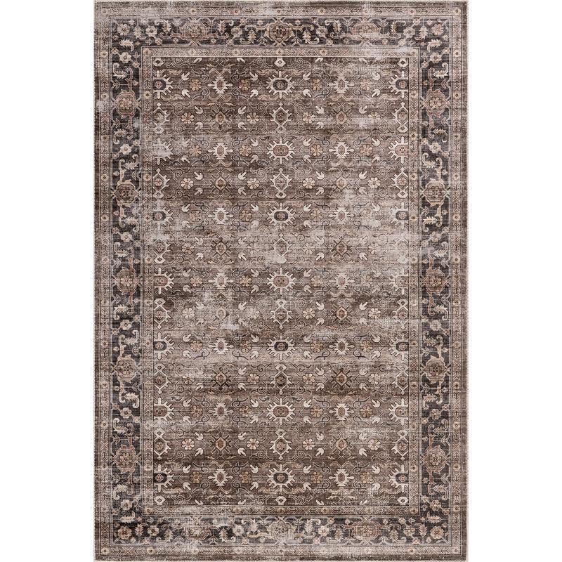 Rania SplashGuard Medallion Machine Washable Area Rug