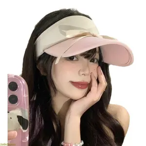 2026 Women Visor Hat, Summer Outdoor UV Protective Headwear, Bow Tie Ice Silk Hat With Cooling Wide Brim, Sun Shading Breathable Accessory for Sports, Commute And Daily Outdoor Wear