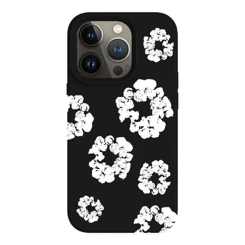 Cotton Wreath Case for iPhone - Tough 2D Design Protective Phone Cover with Polycarbonate Shell & TPU Lining - Impact Resistant & Shock Dispersion - Glossy Finish - Wide Compatibility